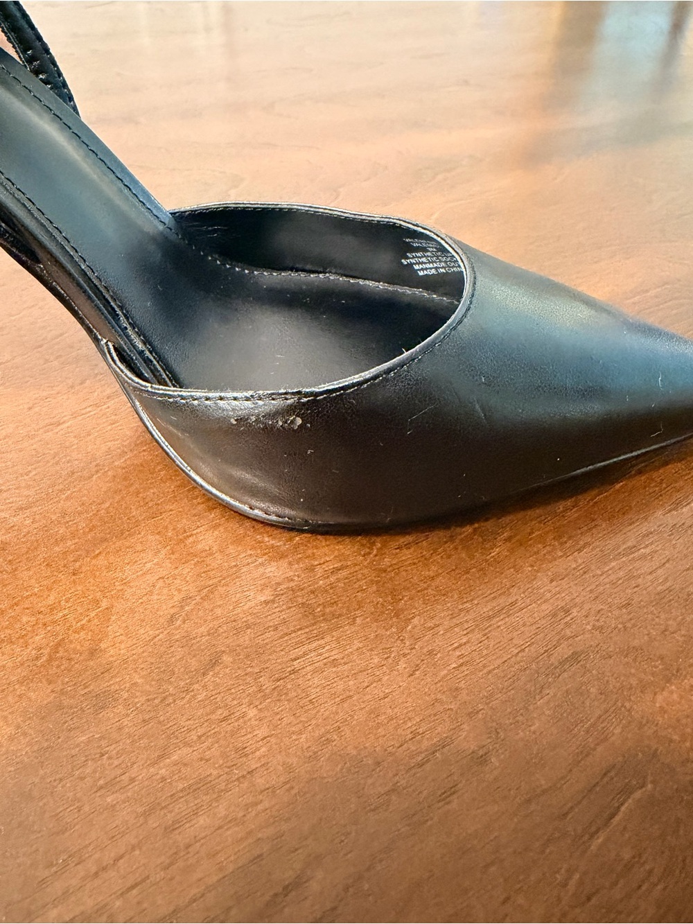 Steve Madden Black Pointed-Toe Slingback Stiletto Heels - Picture 6 of 7